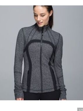 Lululemon Herringbone Define Jacket Black and Grey Size 10